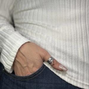 Bague Cœur argenté personnalisable