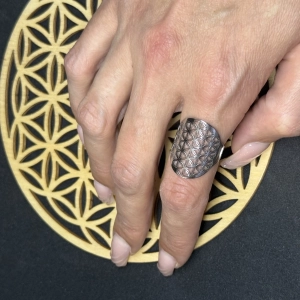 Bague Fleur de vie argenté