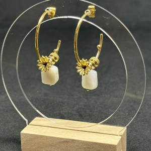 Créoles Agate blanche