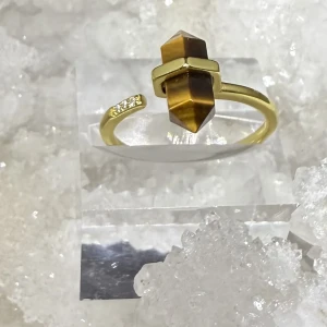 Bague pointe argent 925 « Oeil de tigre »